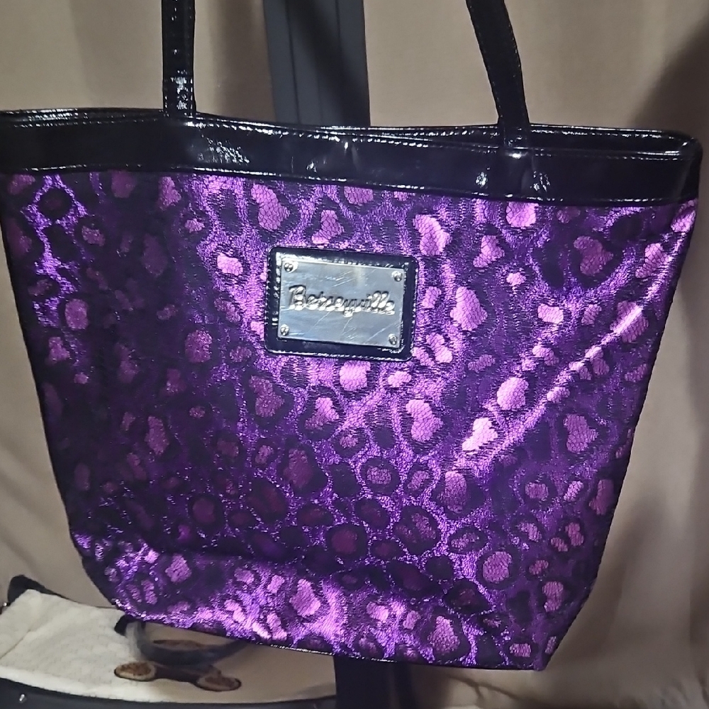 Betsey Johnson Shimmering Purple Leopard Tote (10 Day Sale)
